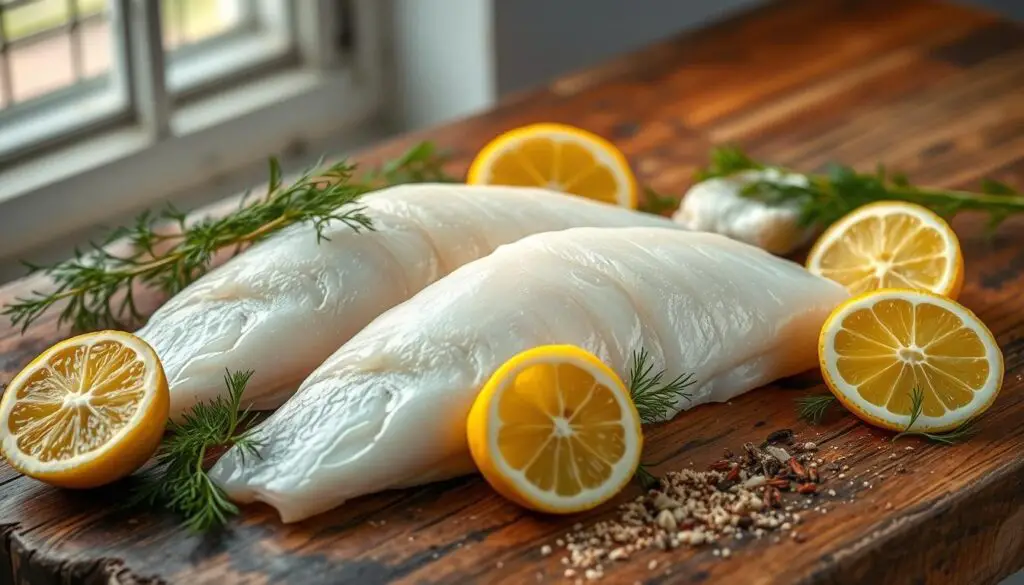 Halibut Ingredients for Seafood Entrees