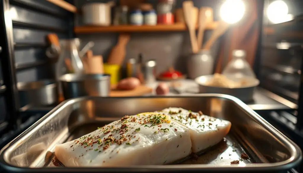 Oven Baked Halibut Cooking Process